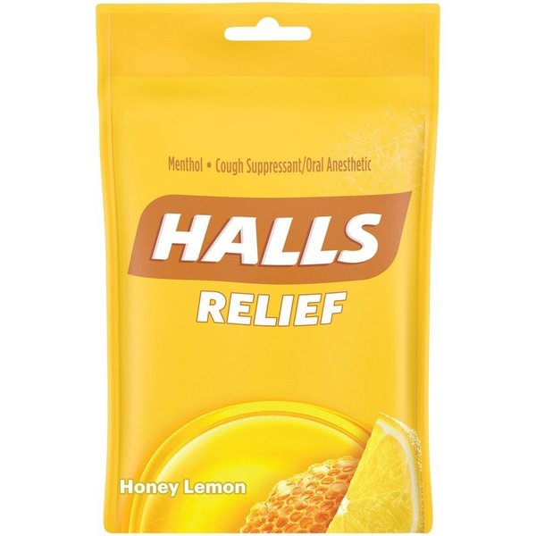 Cadbury Hall Honey-Lemon Cough Drops, 30 Pcs, 12/BX, Yellow, PK12 CDB62183